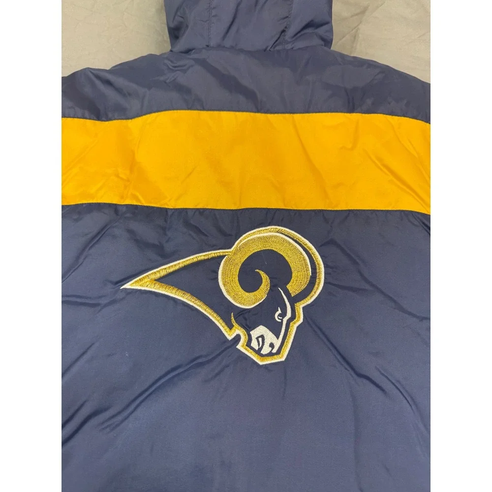 NFL Touchdown Club Los Angeles Rams Kids Vintage Puffer Jacket‎ Blue Yellow 3T
